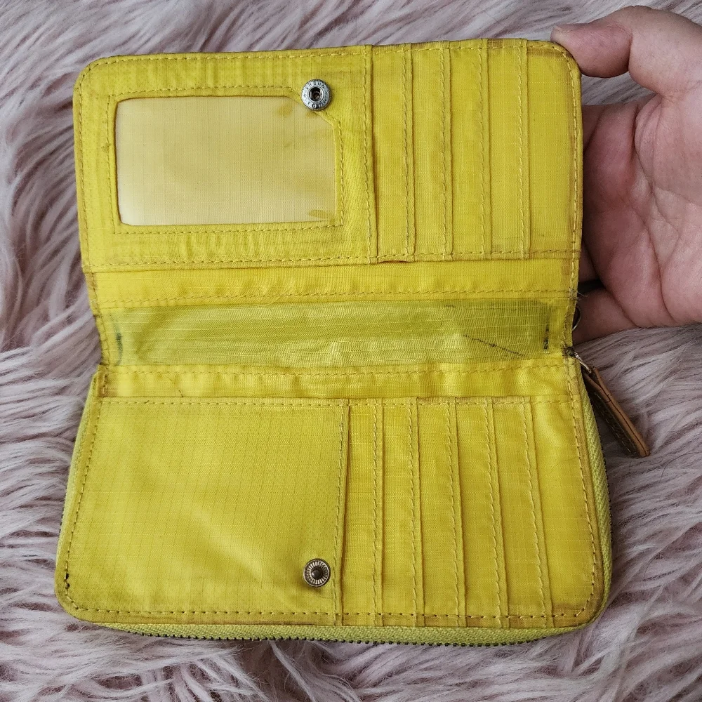 Jana Lam Hawaii wallet bird of paradise coated denim